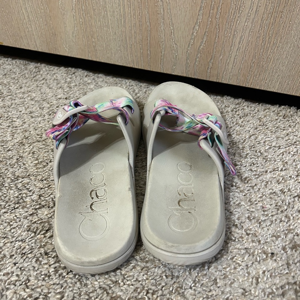 Chaco Chillos Slide Women's Light Tie Dye Pastel Gray Size 8 Outdoor Beach Strap - Picture 7 of 9